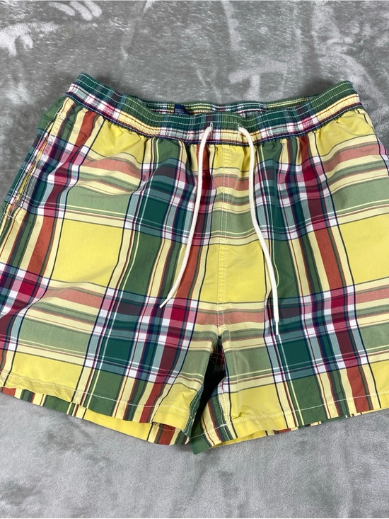 Polo Ralph Lauren Other - Polo by Ralph Lauren Yellow Multicolor Madras Plaid Swim Shorts Mesh Lined